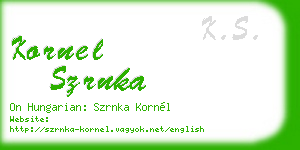 kornel szrnka business card